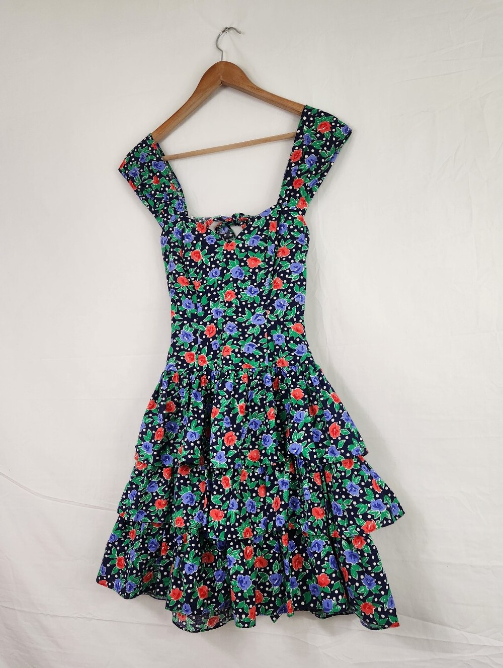 Rampage Products 1980s Floral Ruffle Dress